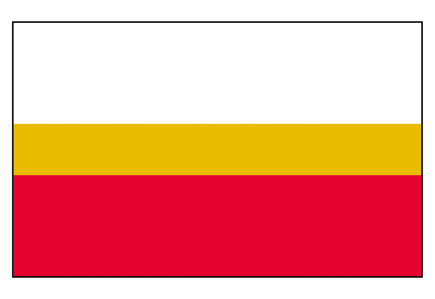 Flaga Województwa Małopolskiego trzy kolory bialy złoty i czerwony