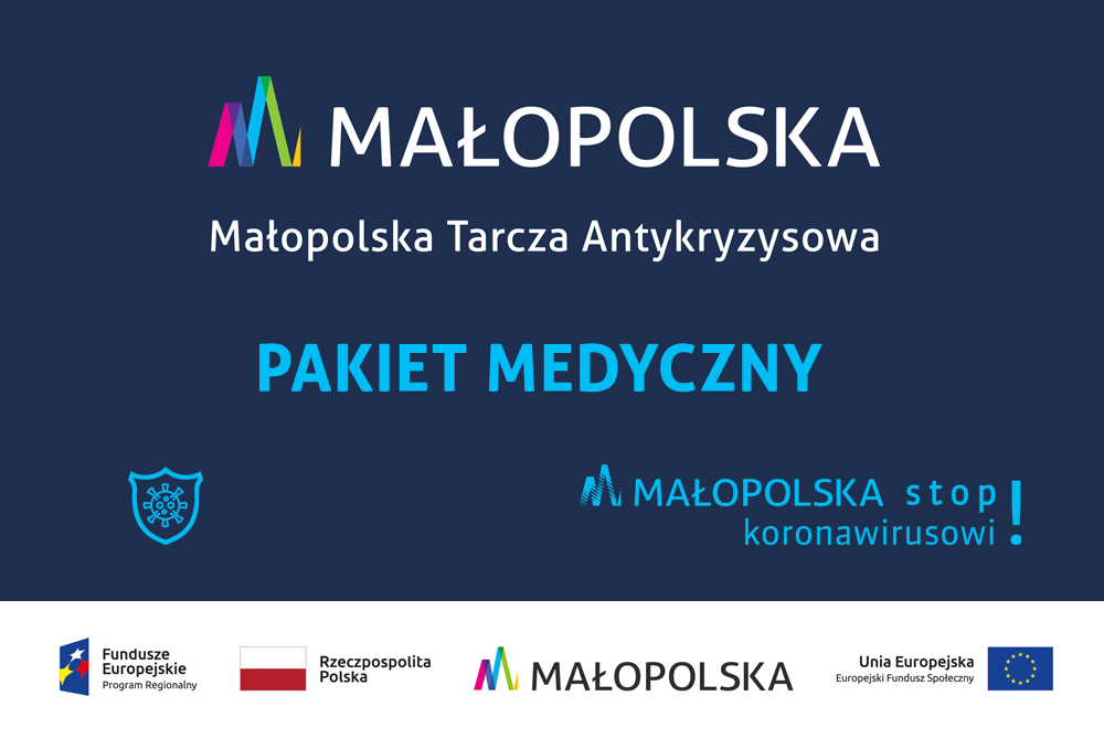 grafika dedykowana do projektów dotyczących Pakietu Medycznego w ramach Małopolskiej Tarczy Antykryzysowej